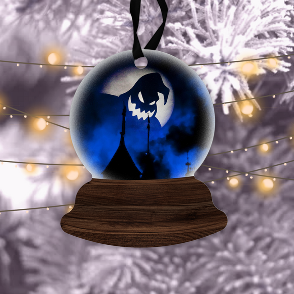 Halloween Snow Globe Ornaments/ Oogie Boogie Night Sky Tree Ornament