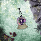 Halloween Day Of The Dead Snow Globe Ornaments/ Purple Dia De Los Muertos Sugar Skull Tree Ornament