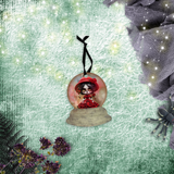 Halloween Day Of The Dead Snow Globe Ornaments/ Red Dia De Los Muertos Sugar Skull Tree Ornament