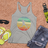 Softball Tank/ Pitcher Retro Vintage Pastel Blue, Yellow Sunset Gift Tank Top