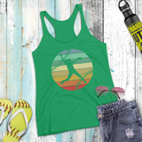 Softball Tank/ Pitcher Retro Vintage Pastel Blue, Yellow Sunset Gift Tank Top