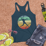 Softball Tank/ Pitcher Retro Vintage Pastel Blue, Yellow Sunset Gift Tank Top