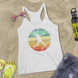 Softball Tank/ Pitcher Retro Vintage Pastel Blue, Yellow Sunset Gift Tank Top