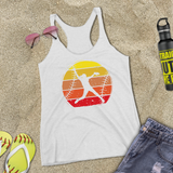 Softball Tank/ Pitcher Retro Vintage Distressed Red, Yellow Sunset Print Gift Tank Top