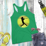 Softball Tank/ Batter Silhouette Yellow Ball Player Gift Tank Top
