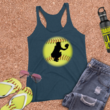 Softball Tank/ Catcher Silhouette Yellow Ball Player Gift Tank Top