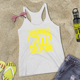 Softball Tank/ Yellow Straight Outta The Park Batter Silhouette Player Gift Tank Top