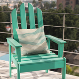Retro Sand And Aqua Watercolor Abstract Ribbon Waves Pillow Cover