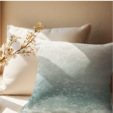 Seaside Seafoam Taupe And Blue Splash Ocean Lover Morning Blue Coastal Collection Pillow Cover