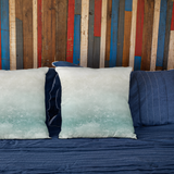 Seaside Seafoam Taupe And Blue Splash Ocean Lover Morning Blue Coastal Collection Pillow Cover