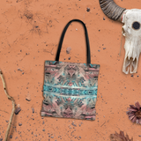 Aztec Tote/ Southwestern Pastel Pink And Blue Large Bag