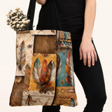 Aztec Tote/ Southwestern Tribal Feathers Large Bag