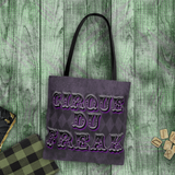 Cirque Du Freak Tote/ Purple Gothic Argyle Vintage Freak Carnival Large Bag