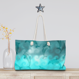 Nautical Tote Rope Handle Bag/ Dolphins And Blue Ocean Waves Coastal Tropical Large Weekender Beach Bag