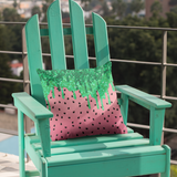 Watermelon Throw Pillow Cover/ Watercolor Glam Candy Pink Drips Summer Décor