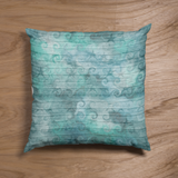 Nautical Throw Pillow/ Watercolor Shells And Waves On Sea Blue Wood Beach Décor/ Coastal Beach Pillow Cover