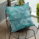Nautical Throw Pillow/ Watercolor Shells And Waves On Sea Blue Wood Beach Décor/ Coastal Beach Pillow Cover