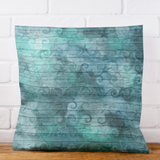 Nautical Throw Pillow/ Watercolor Shells And Waves On Sea Blue Wood Beach Décor/ Coastal Beach Pillow Cover