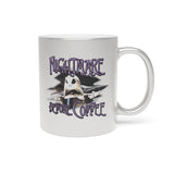 Nightmare Before Christmas Mug / Disney Nightmare Before Coffee Funny Jack Skellington Pearl Metallic Silver Coffee Lover Mug
