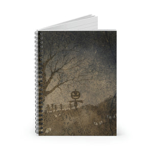 Halloween Journal/ Spooky Farm Scarecrow And Boo Eyes Notebook/ Diary Gift