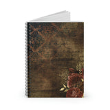Halloween Journal/ Gothic Grunge Damask Ephemera Parchment Roses Notebook/ Diary Gift