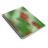 Christmas Journal/ Red Green Marbled Glitter Imaged Notebook/ Diary Gift