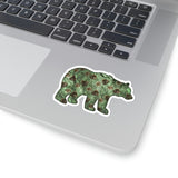 Christmas Stickers/ Green Winter Bear With Pinecones Laptop Decal, Planner, Journal Vinyl Stickers