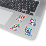 Baby Cute Unicorn Stickers/ Rainbow Neon Pastel Kawaii Chibi Baby Unicorn Collection A Laptop Decal, Planner, Journal Vinyl Stickers