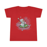 Christmas Children Toddler Shirts/ Watercolor Snowman On Sled Winter Snow Holiday Toddler T-Shirts