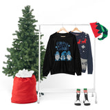 Christmas Sweatshirt/ Chillin With My Gnomies Winter Blue Sweater Gnome Trio Pajama Winter Fleece Sweater