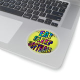 Softball Stickers/ Eat Sleep Softball Neon Tie Dye Laptop Decal, Planner, Journal Vinyl Stickers