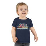 Christmas Children Toddler Shirts/ Watercolor Snowmen On Wooden Train Winter Snow Holiday Toddler T-Shirts