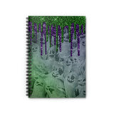 Halloween Journal/ Spooky Ghosts With Green And Purple Glam Drips Notebook/ Diary Gift