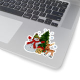 Christmas Stickers/ Snowman And Reindeer Laptop Decal, Planner, Journal Vinyl Stickers