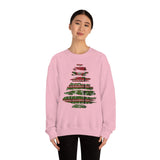 Christmas Sweatshirt/ Ugly Sweater Pattern Brushstroke Washi Tape Tree Pajama Winter Holiday Fleece Sweater