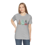 Christmas Shirts/ Watercolor 3 Pine Trees Stripe, Holly Leaves, Snowflakes T shirts