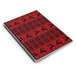 Christmas Journal/ Holiday Reindeer Red Knit Sweater Pattern Notebook/ Diary Gift