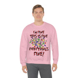 Christmas Sweatshirt/ Funny This Is Fine I’m Fine Messy Tangled Holiday Lights Pajama Winter Holiday Fleece Sweater