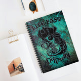 Pirate Sugar Skull Journal/ Gothic Grunge Live Fast Die Pretty Notebook/ Diary Gift