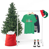 Christmas Shirts/ Watercolor 3 Pine Trees Stripe, Holly Leaves, Snowflakes T shirts