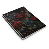 Roses Journal/ Gothic Red Roses Leather Black Background Fantasy Notebook/ Diary Gift