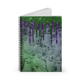 Halloween Journal/ Spooky Ghosts With Green And Purple Glam Drips Notebook/ Diary Gift