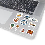 Dinosaur Stickers/ Kids Dinosaur Construction Sticker Collection Laptop Decal, Planner, Journal Vinyl Sticker Pack
