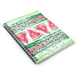 Watermelon Journal/ Pink Green Brushstrokes And Polkadots Watermelon Slices With Seeds Summer Notebook/ Diary Gift