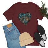 Valentine Shirts/ Gothic Grunge Teal Blue Animal Leopard, Giraffe Print Heart With Barbed Wire T shirts