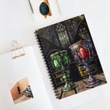 Medieval Journal/ Gothic Green Red Goblet Castle Library Mystical Notebook/ Diary Gift