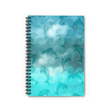 Nautical Journal/ Dolphins And Blue Ocean Waves Coastal Tropical Summer Notebook/ Diary Gift