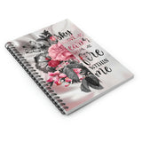 Floral Journal/ Pink Black Inspirational Motivational Quote Fire Within Notebook/ Diary Gift