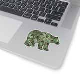 Christmas Stickers/ Green Winter Bear With Pinecones Laptop Decal, Planner, Journal Vinyl Stickers