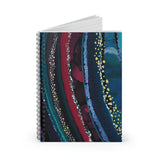 Marble Journal/ Navy Blue And Burgundy Marbled Swirl Abstract Glam Notebook/ Diary Gift